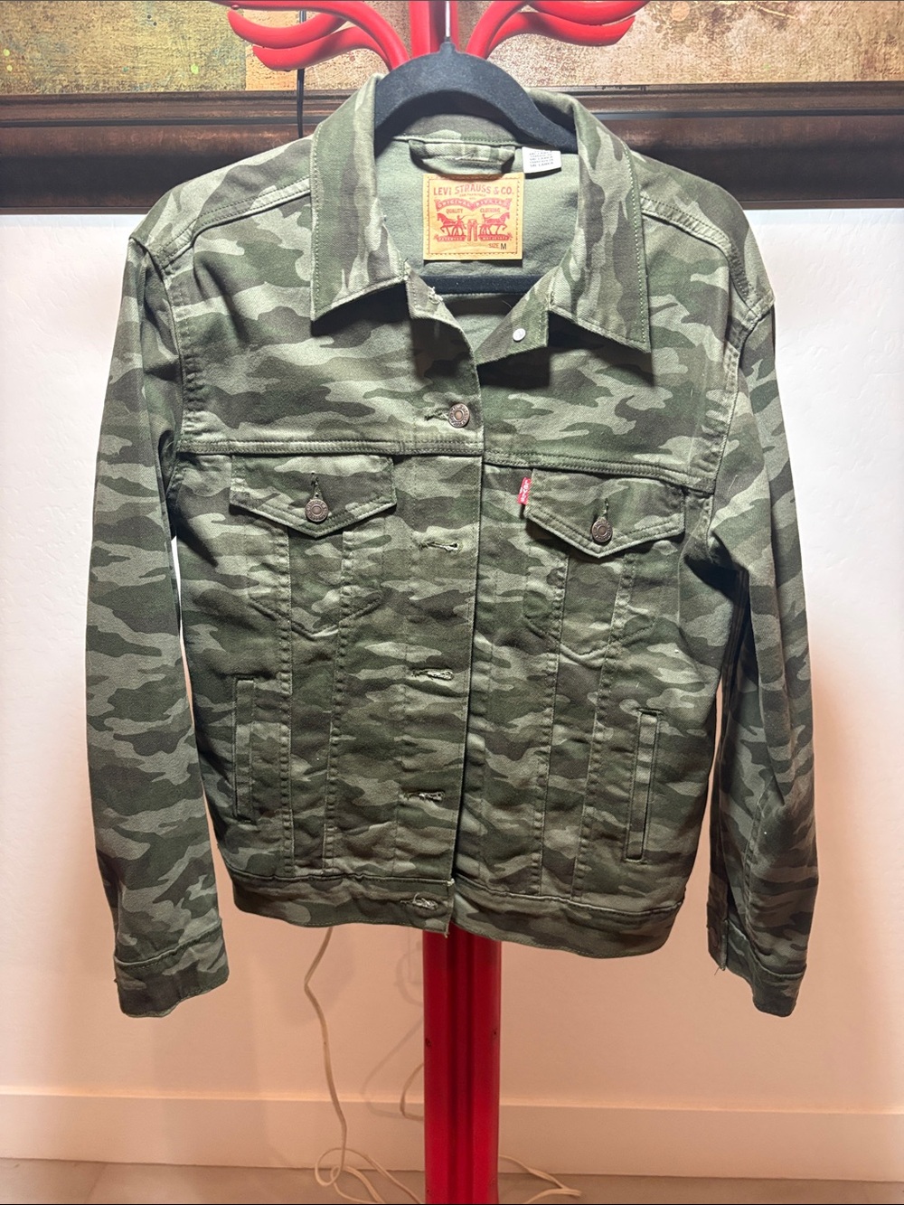 Levi's Olive Camo Trucker Jacket - Green Camouflage